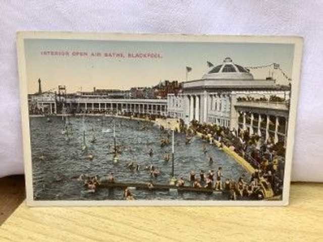 Blackpool, Interior Open Air Baths, Lancashire, vintage unbranded postcard. Our Ref No R413 £2.50