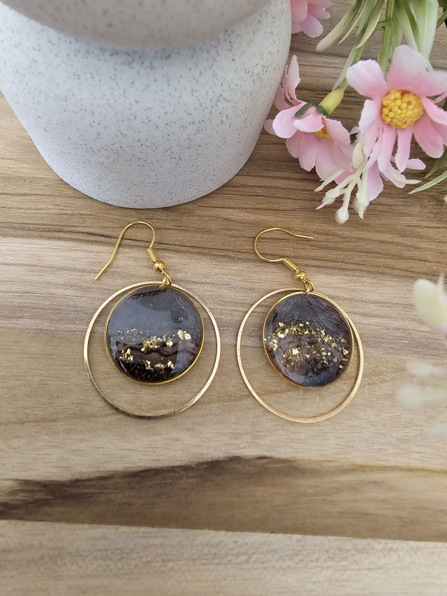 Double anneau "Éclipse Dorée" – Mystère et éclat en harmonie 🌑