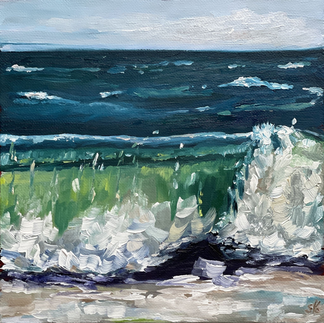 Lichtdurchflutete Welle - Feine Ölmalerei für dein Zuhause