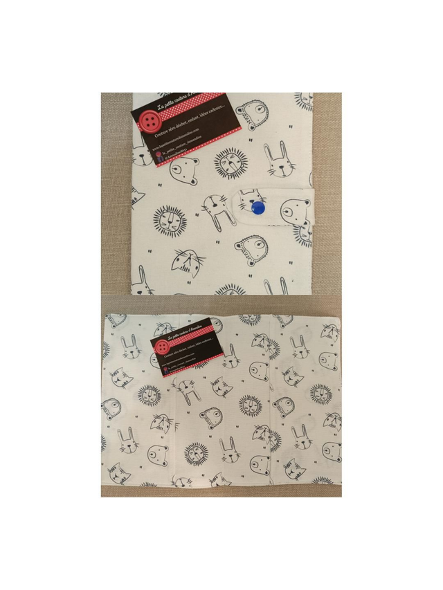 Protège carnet de santé tête animaux 