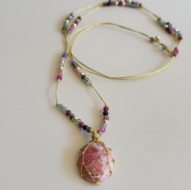 Sautoir Rhodochrosite