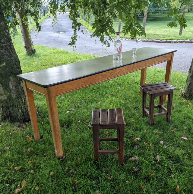 table bistrot Formica jaune