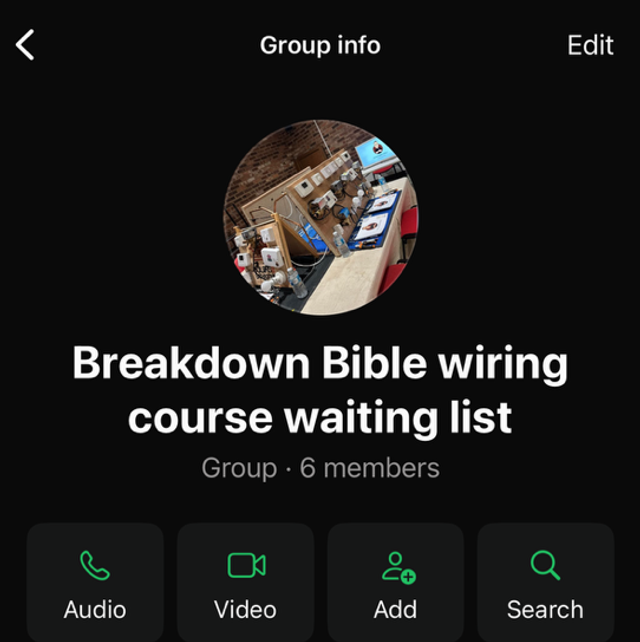 Wiring course waiting list WhatsApp group 