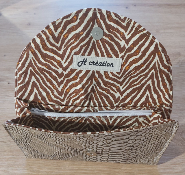 Portefeuille marron zèbre