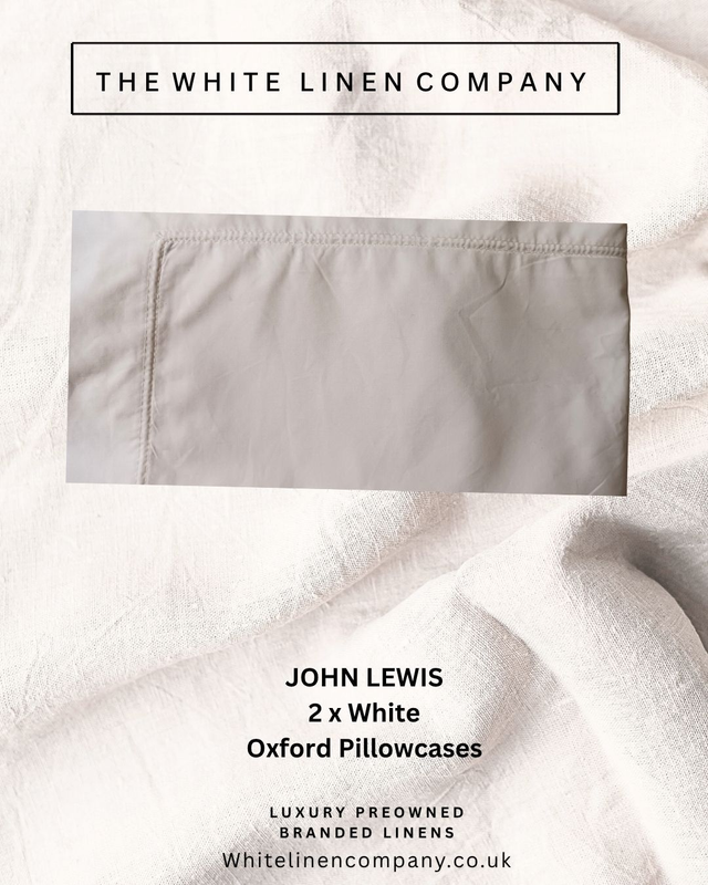 JOHN LEWIS 100% Cotton Oxford Pillowcases DOUBLE