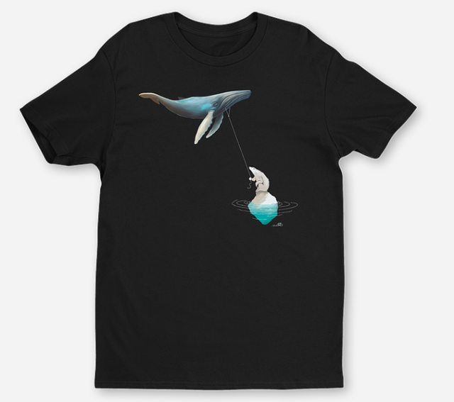 T-shirt ours et sa baleine