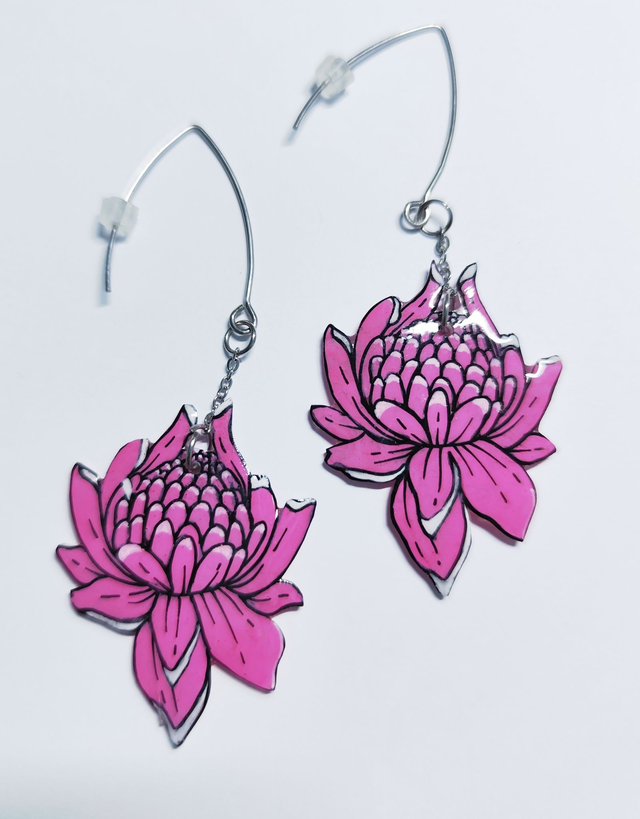 Boucles d&#039;oreilles rose porcelaine rose