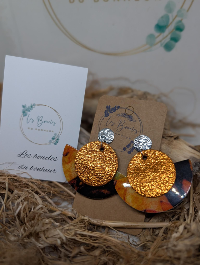 Boucles d'oreilles Dona vernis orange do068