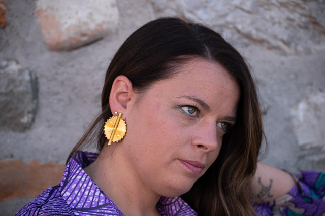 Boucles d'Oreilles &amp; Bague Dorée "Terre Promise" 