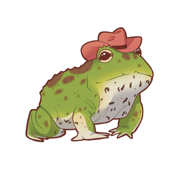 Cowboy frog sticker