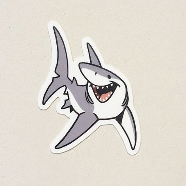 Happy shark sticker