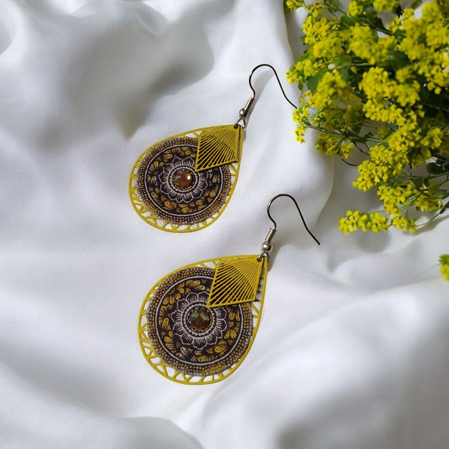 Boucles d&#039;oreilles jaune