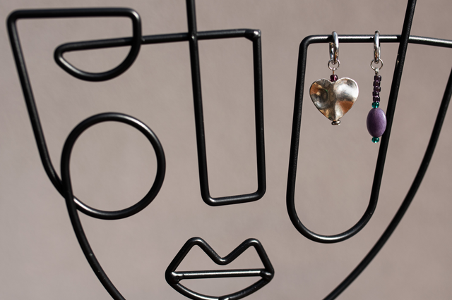 Hoops Silver Heart