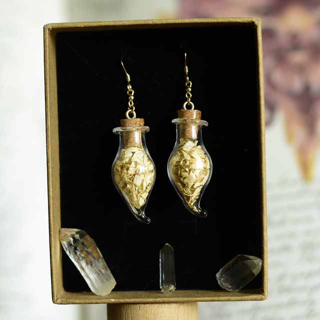 boucles d’oreilles fioles gold camomille