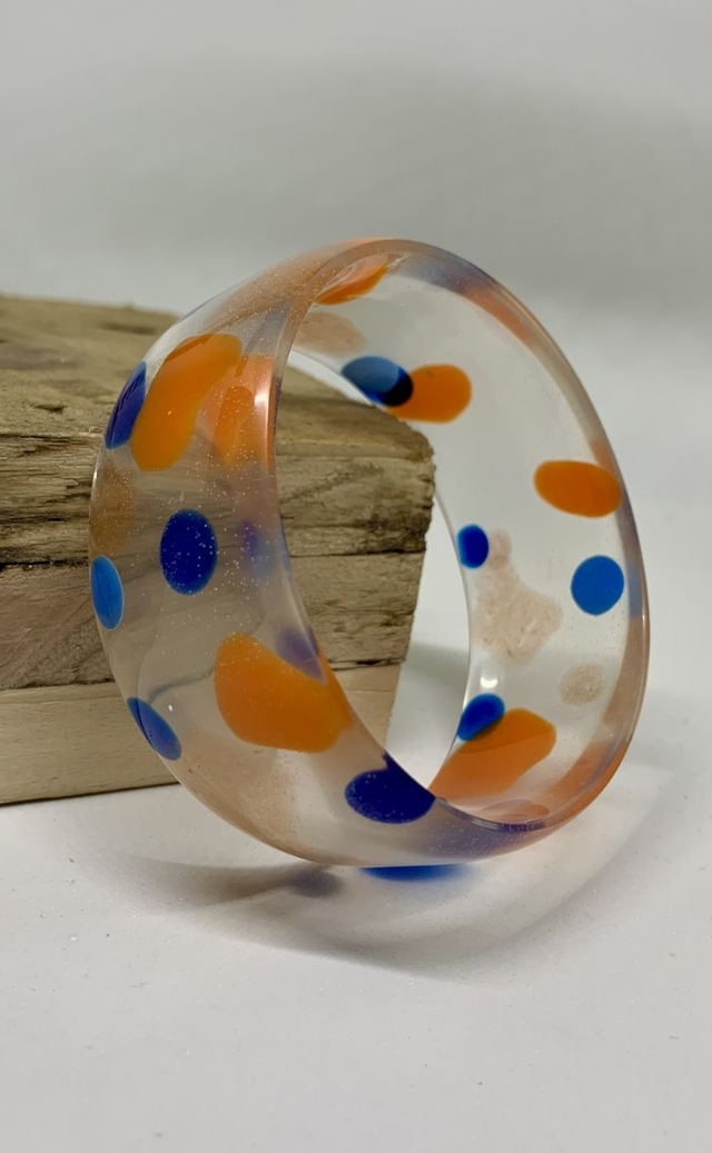 Bracelet Amandine - Orange et Bleu