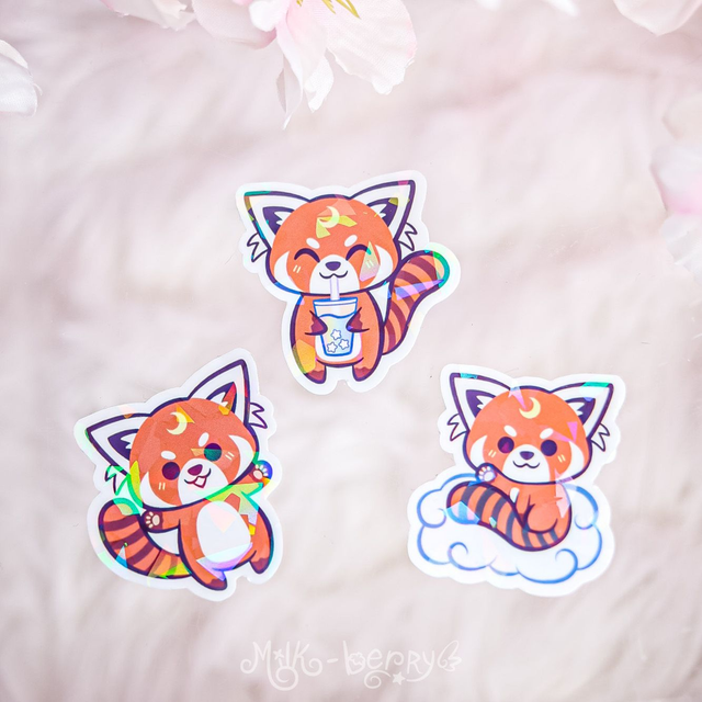 Autocollants Kawaii | Panda Roux