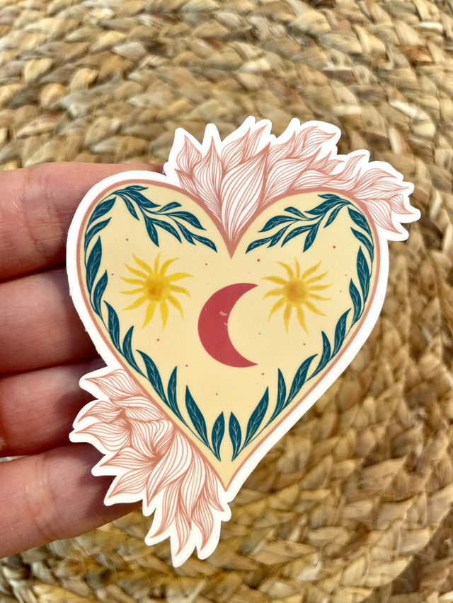 Sticker Coeur lune