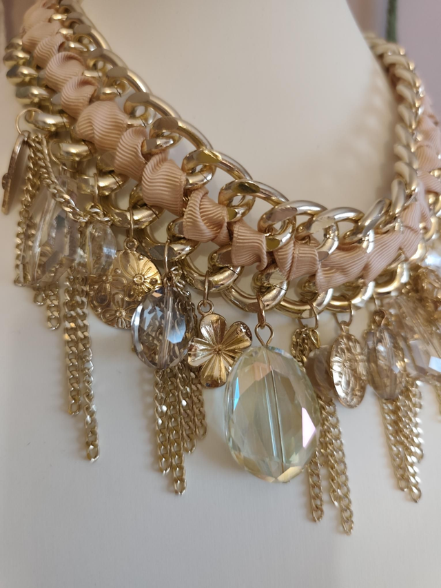 COLLIER BIG BRELOQUES GOLD/DIAM'S/ CHAMPAGNE 0000961