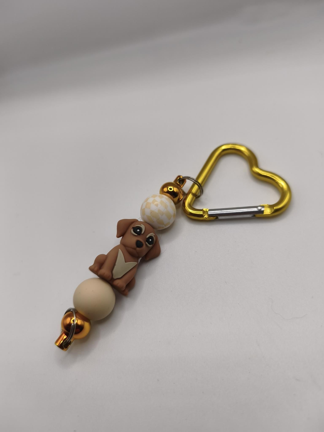 Porte clef Luna coeur doré 