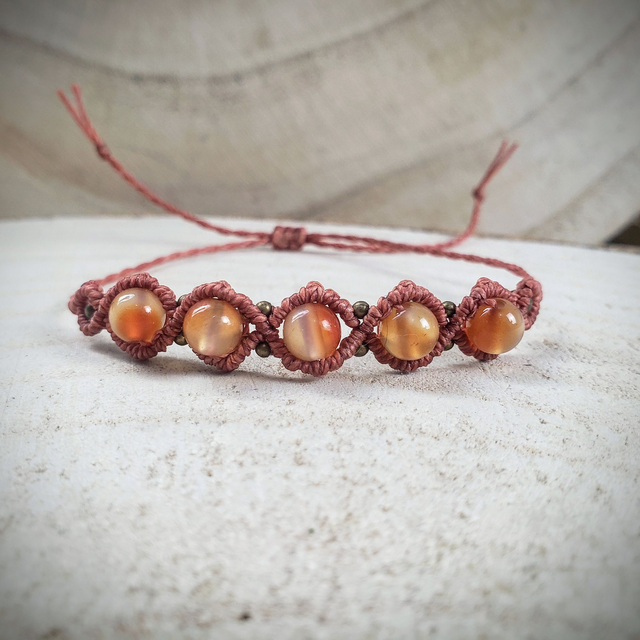 Bracelet entrelacé - Cornaline