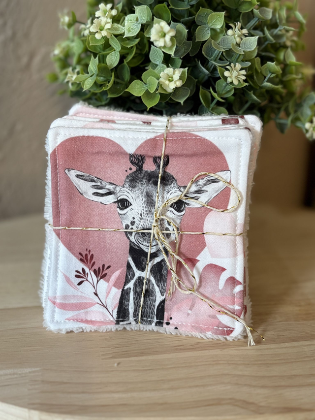 Lingettes savane coeur 2 - lot de 5