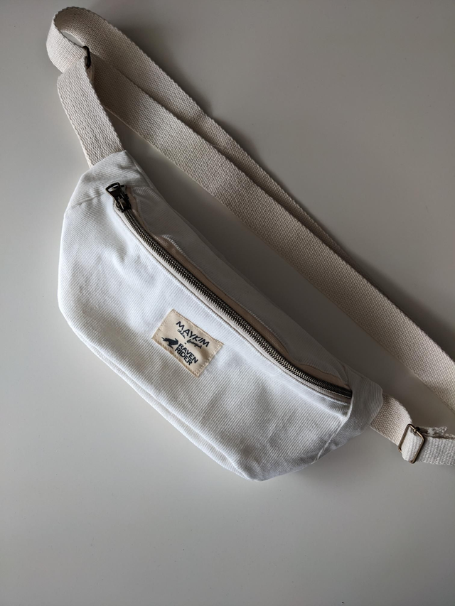 Sac banane velours blanc