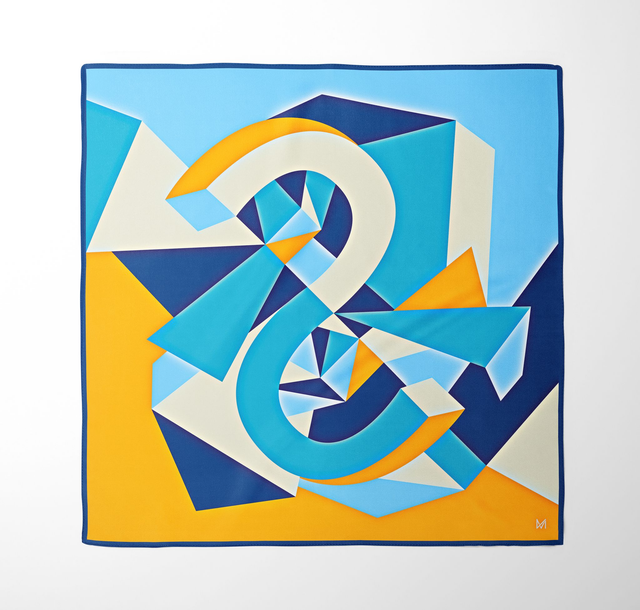 FOULARD IN SETA "SPECCHIO BLU" - ARTE IN SETA