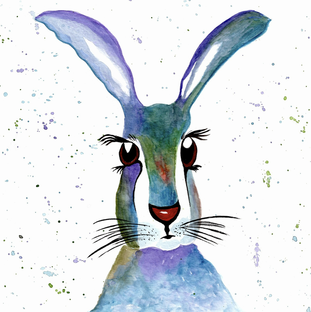 Hare Multicoloured card