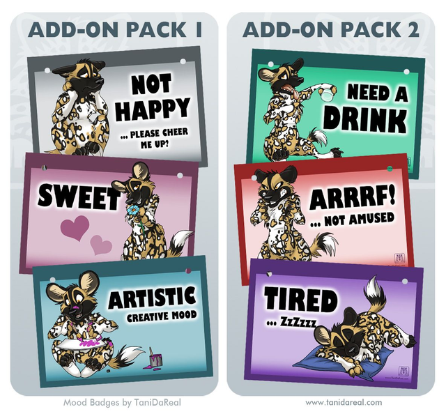 Mood Badges ADD-ONS AFRICAN WILD DOG