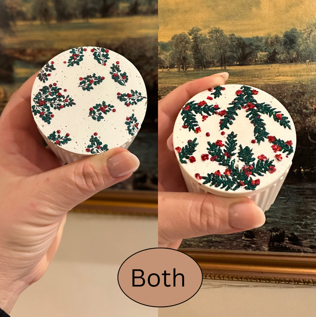 SMALL CHRISTMAS CANDLE HOLDER| STORAGE POT