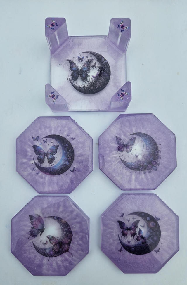 Beautiful Mystical Handmade Resin Coaster Set 