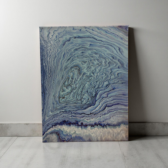 Hand Poured Acrylic Abstract Painting - 15x12 inch - POPOLS116