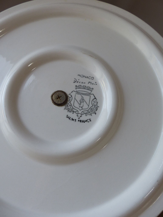 Ancien Plateau à Fromages décor fait main faïence de Salins France Décoration Cuisine Bohème Vintage, Plat à Fromages Décor Seventies