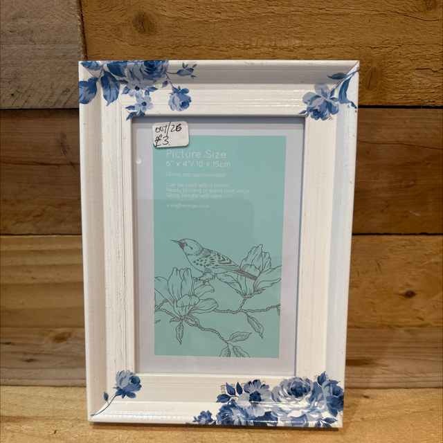 Blue Flower Decoupage Photo Frame 