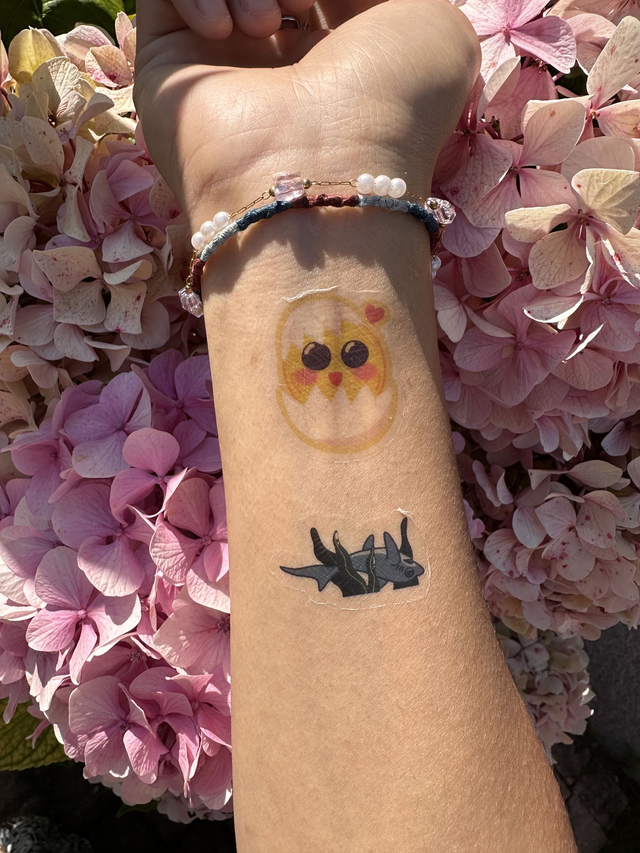 Tatouage temporaire Poussin ou Requin Renard