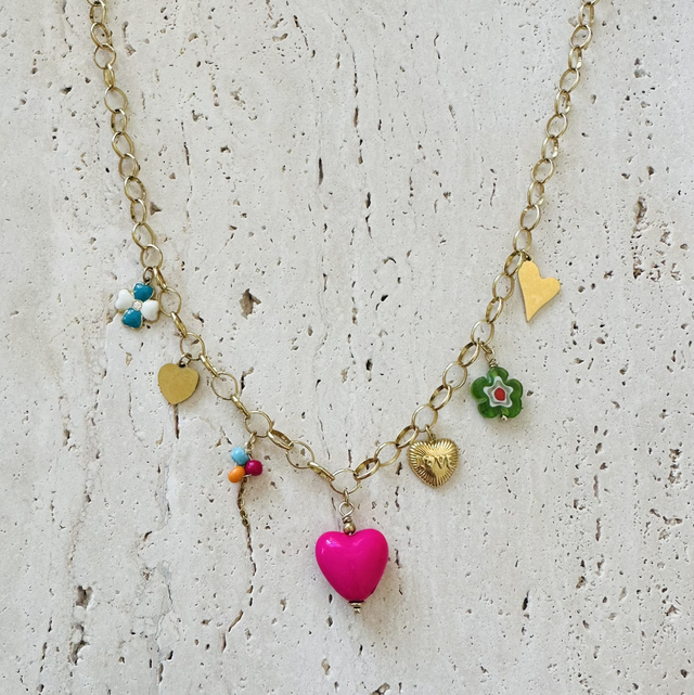 Ketting roze hart