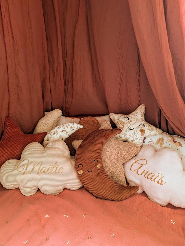 Coussin doux rêves en velours - personnalisable