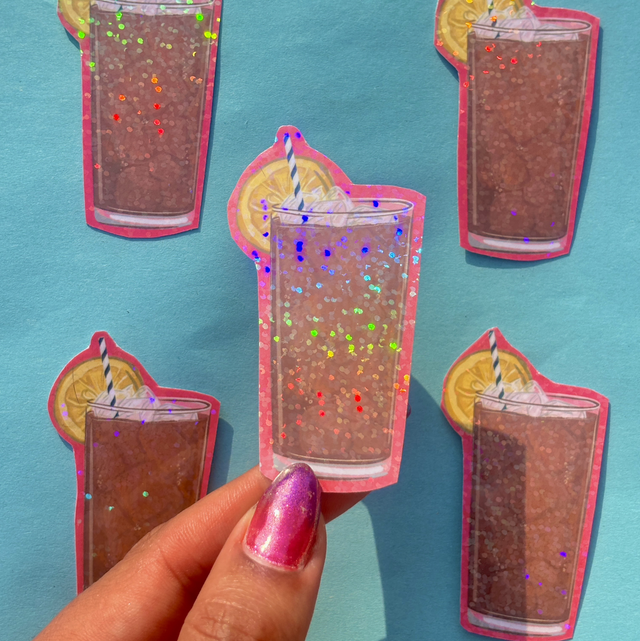 Long Island Iced Tea Cocktail Holographic Sticker