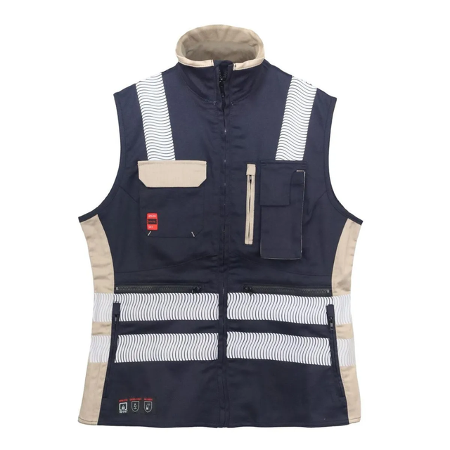 Chaleco Geologo Ignifugo Absolute Fire FRSVT NFPA 13034 Mujer Azul – Beige