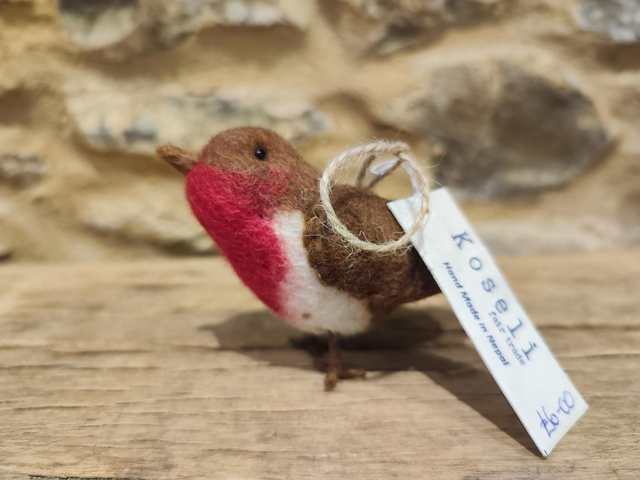 Fairtrade Felt Hanging Robin Ornament