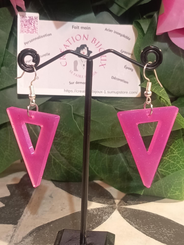 Boucle d'oreille triangle 