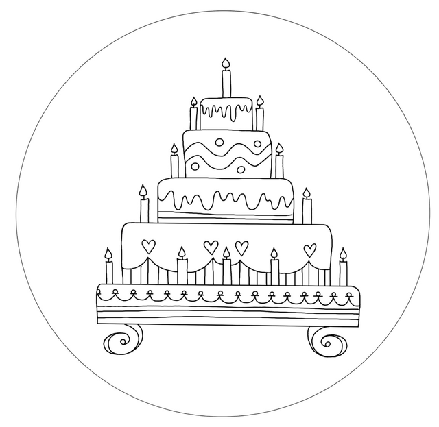 Kartonrondelle Torte/Kerzen 1 Stk