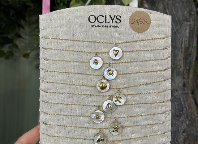 Collier nacré doré été