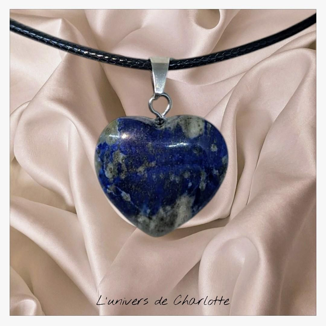 Pendentif &quot;Sodalite&quot; coeur PN-312