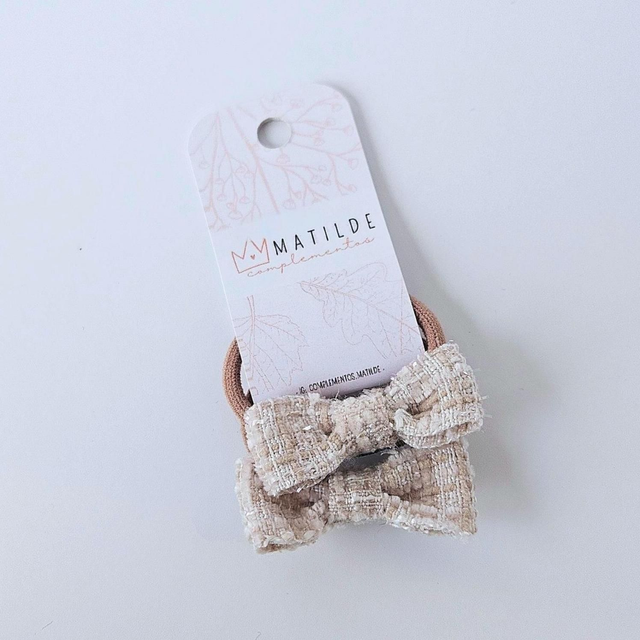 Colet Lazo Par -Beige Brillo