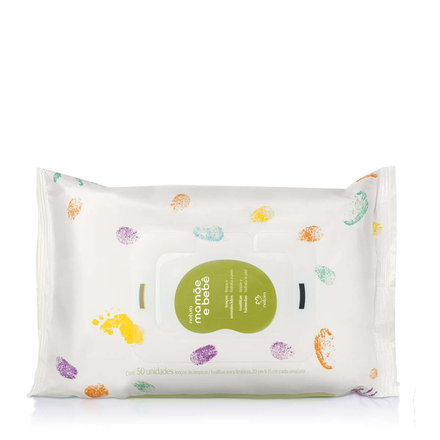 Lenços Umedecidos com Fragrância Mamãe e Bebê - 50un
