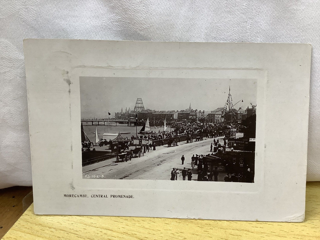 Morecambe, Central Promenade, Lancashire, Posted 1908 Rapid antique postcard. Our Ref No. R664 £2.50