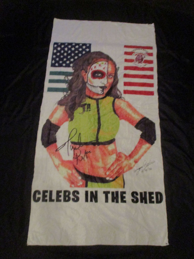 Thunder Rosa La Mera Mera AEW Wrestler Picture WHITE Blanket (Black Logo)(75cm x 150cm) 