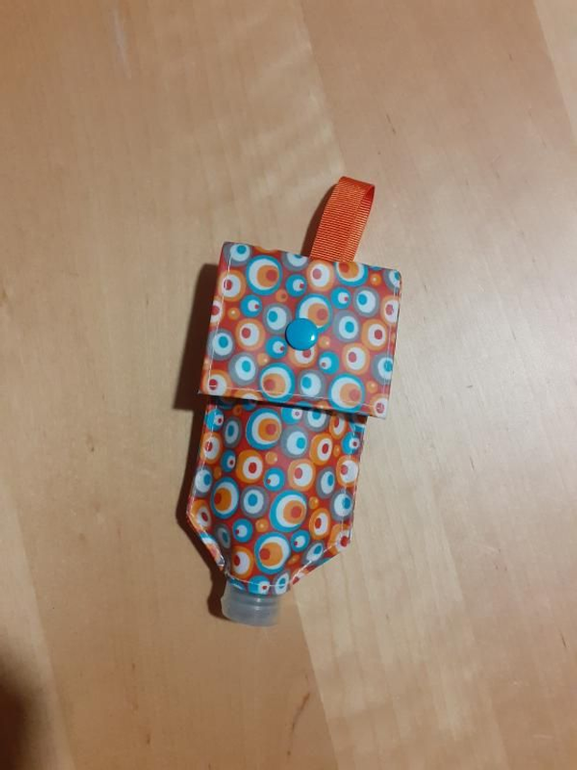 pochette à gel hydroalcoolique en toile enduite 17