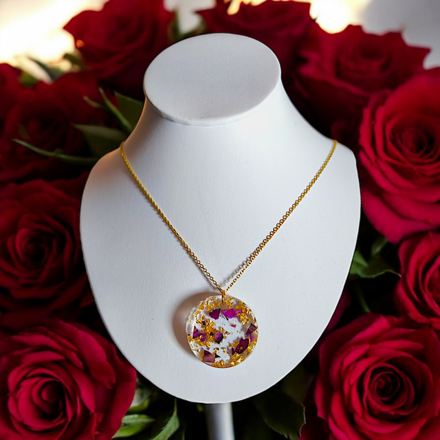 Collier SARA - pétales de rose